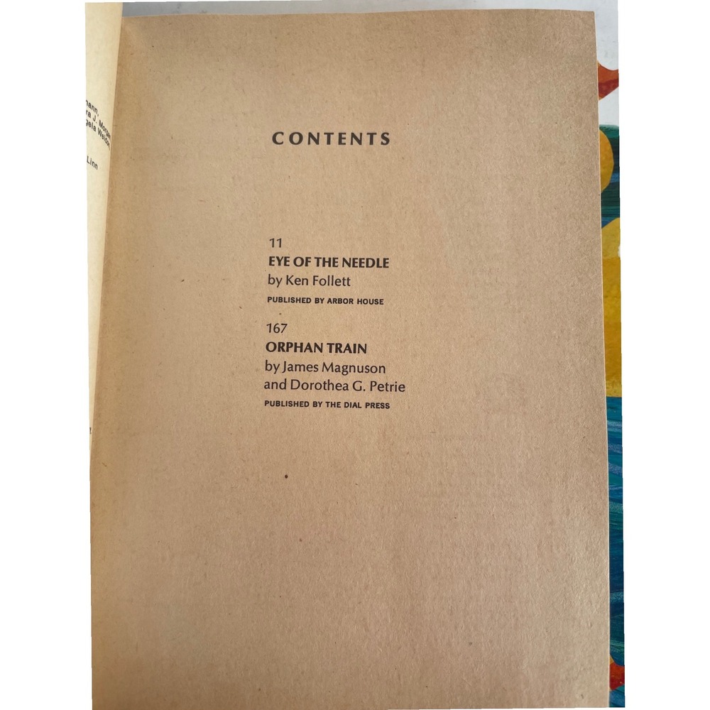 Reader's Digest Condensed Books Vol 1 1979 Eye of the‎ Needle & Orphan Train Vtg